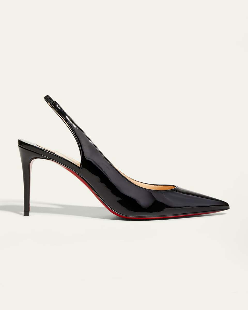 Kate Sling Patent Calfskin Red Sole Pumps
